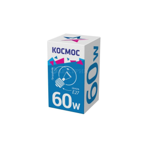 Лампа накаливания Шар 60Вт E27 прозр. Космос LKsmSSpCL60E27v2