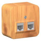 Розетка компьютерная 2-м ОП BLANCA RJ45 кат.5e изол. пласт. ясень SchE BLNIA045455