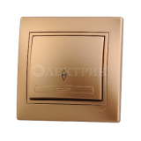 Выключатель проходн. 1-кл. СП Мира метал. золото Lezard 701-1313-105