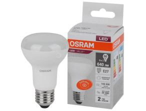 Лампа светодиодная LED Value LV R63 60 8SW/840 8Вт рефлектор матовая E27 230В 10х1 RU OSRAM 4058075581913