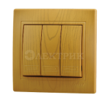 Выключатель 3-кл. СП Мира ольха Lezard 701-0701-109