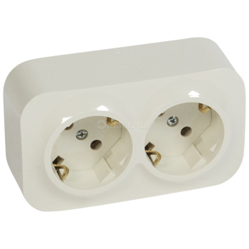 782243  Розеточный блок 2 x 2К+З без шторок - 16 A - 250 В~ - Quteo IP 20 - Слоновая кость