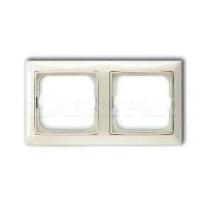 Рамка 2поста Basic с декор. накл. сл. кость ABB 1725-0-1485