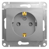 Механизм розетки 1-м СП Glossa 16А защ. шторки с заземл. алюм. SchE GSL000345