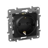 Механизм розетки 1-м СП Etika 2К+З 16А с заземл. винт. зажимы антрацит Leg 672621