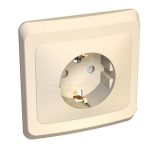 Розетка 1-м СП Этюд 16А защ. шторки с заземл. крем. SchE PC16-004K