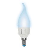 Лампа светодиодная LED-CW37 7W/NW/E14 /FR PLP01WH Яркая 7Вт свеча на ветру матовая 4000К нейтр. бел. E14 (упак. картон) Uniel UL-00002415