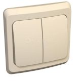 Выключатель 2-кл. СП Этюд 10А IP20 с подсветкой крем. SchE BC10-006K