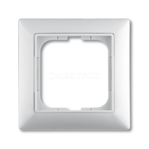 Рамка 1пост Basic с декор. накл. алюм. бел. ABB 1725-0-1479