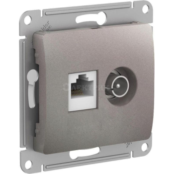 Механизм розетки компьютерной + ТВ 2-м GLOSSA RJ45 кат. 5Е платина SchE GSL001289