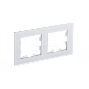 Рамка 2-м ATLASDESIGN NATURE мат. стекло бел. SchE ATN330102