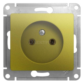 Механизм розетки 1-м СП Glossa 16А IP20 без заземл. фисташк. SchE GSL001041