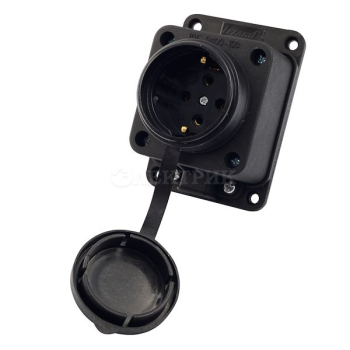 Розетка наруж. уст. 16А 2P+PE 220-240В каучук. IP44 Lezard 106-0400-0103/103