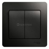 Выключатель 2-кл. СП Glossa 10А IP20 (сх. 5) 10AX в сборе антрацит SchE GSL000752