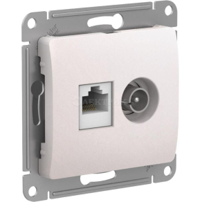 Механизм розетки компьютерной + ТВ 2-м GLOSSA RJ45 кат. 5Е перламутр SchE GSL000689