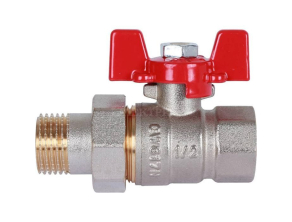 RBV-0005-2510215 ROMMER Шаровой кран с американкой 1/2" ВН/НР, ручка бабочка