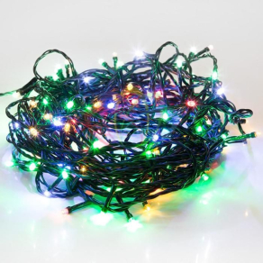 Гирлянда светодиодная "Твинкл Лайт" 10м 80LED мультиколор 5.7Вт 220-240В IP20 с контроллером 8 режимов провод ПВХ темн. зел. Neon-Night 303-049
