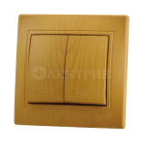 Выключатель 2-кл. СП Мира ольха Lezard 701-0701-101