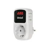 Реле напряжения UBR-E35 WHITE 1ф 16А 3.5Вт с заземлением бел. Uniel UL-00012537