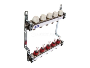 SMS 0917 000005 STOUT Коллектор из нержавеющей стали с расходомерами 5 вых.