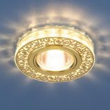 Точечный светодиодный светильник с хрусталем 6034 MR16 GD/CL золото/прозрачный