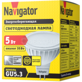 Лампа светодиодная 94 129 NLL-MR16-5-230-4K-GU5.3 5Вт 4000К бел. GU5.3 380лм 170-260В Navigator 94129