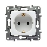 Механизм розетки 1-м ETIKA Plus с заземл. защ. шторки авт. бел. Leg 672231