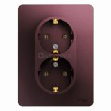 Розетка 2-м Glossa с заземл. в сборе баклажан. SchE GSL001124