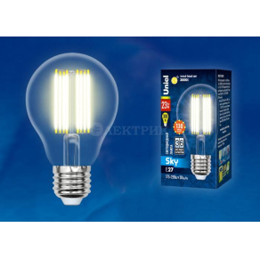 Лампа светодиодная LED-A70-23W/3000K/E27/CL PLS02WH Sky прозр. картон Uniel UL-00005897