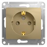 Механизм розетки 1-м СП Glossa 16А защ. шторки с заземл. титан SchE GSL000445
