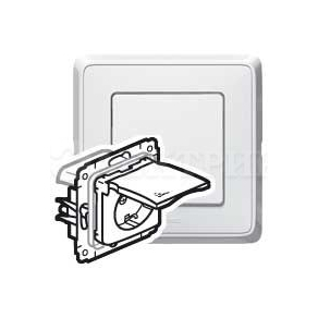 773645  Розетка - Cariva - 2К+3 - с защитными шторками - IP 44 - 16 А - 250 В~ - белый