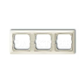 Рамка 3поста Basic с декор. накл. сл. кость ABB 1725-0-1486