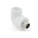 Угольник комбинированный PPR наружная резьба 25х 1/2, белый, РТП
