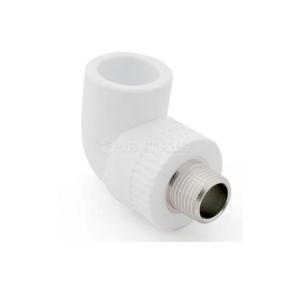 Угольник комбинированный PPR наружная резьба 25х 1/2, белый, РТП