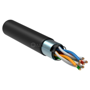 Кабель витая пара F/UTP кат.5E 4х2х24AWG solid CU LDPE Outdoor Generica черн. (м) ITK BC3-C5E04-339-305-G