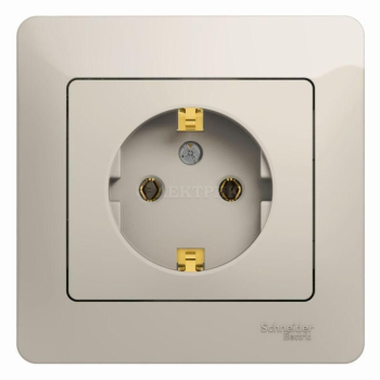 Розетка 1-м Glossa 16А 250В с заземл. в сборе молоч. SchE GSL000942