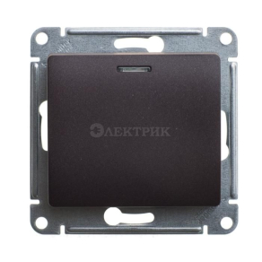 Механизм переключателя 1-кл. Glossa сх. 6 10AX с подсветкой шоколад SchE GSL000863