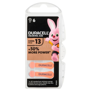 Элемент питания ZA13-6BL для слуховых аппаратов (блист.6шт) Duracell Б0039180