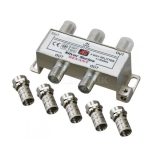 Делитель ТВ "краб" х4+5шт.F "BOX" 5-1000 МГц "Silver" Rexant 05-6103