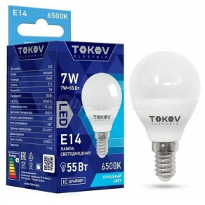 Лампа светодиодная 7Вт G45 6500К Е14 176-264В TOKOV ELECTRIC TKE-G45-E14-7-6.5K