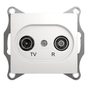 Механизм розетки TV-R 1-м СП Glossa проходной 4DB бел. SchE GSL000195