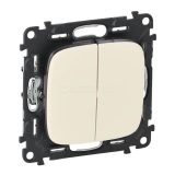 Механизм выключателя 2-кл. СП Valena Allure 10А IP20 250В с лиц. панелью безвинт. зажимы сл. кость Leg 752805