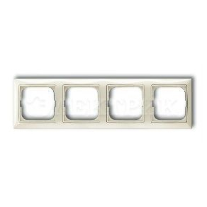 Рамка 4поста Basic с декор. накл. сл. кость ABB 1725-0-1487