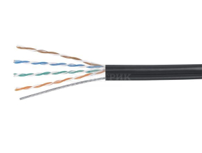 Кабель витая пара U/UTP 4х2х24AWG кат.5E наружный+трос 500м TOKOV ELECTRIC TKE-C05-U/UTP-42-5E-500-ODC