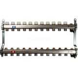 SMS-0932-000011 STOUT Коллектор из нержавеющей стали без расходомеров, с клапаном вып. воздуха и сливом 11 вых.