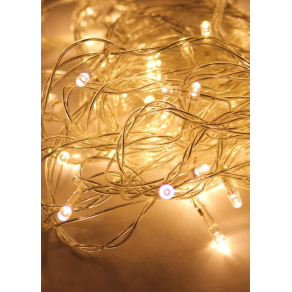 Гирлянда 10.8м 100LED бел. прозр. провод 8 режимов мигания IP20 тепл. бел. Космос KOC_GIR100LED_W