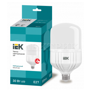 Лампа светодиодная HP 30Вт 230В 4000К E27 IEK LLE-HP-30-230-40-E27