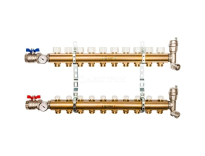 SMB 0468 000010 STOUT Распределительный коллектор из латуни без расходомеров 10 вых.