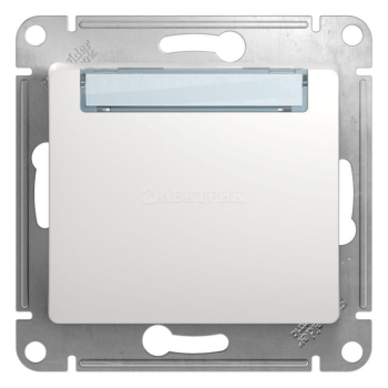 Механизм кнопки нажимного 1-кл. СП Glossa 10А IP20 (сх. 1) с табличкой бел. SchE GSL000119