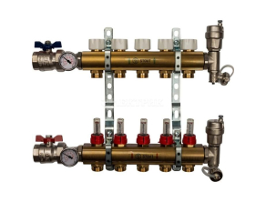 SMB 0473 000005 STOUT Распределительный коллектор из латуни с расходомерами 5 вых.